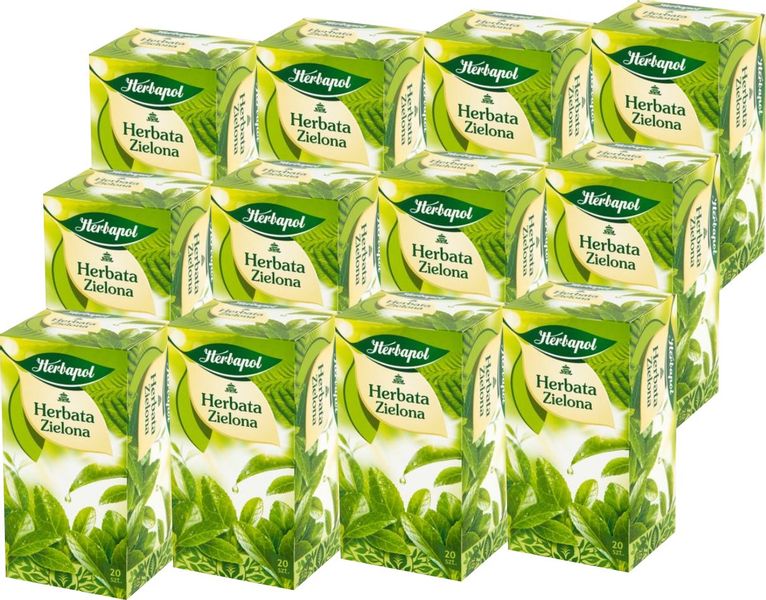 (x12) HERBAPOL Herbata Zielona 20tb zdjęcie 1