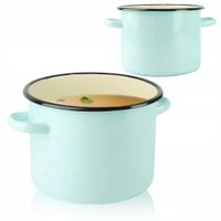GARNEK TRADYCYJNY EMALIOWANY 4,5 L TURKUSOWY PROSTY GŁADKI GAZ INDUKCJA
