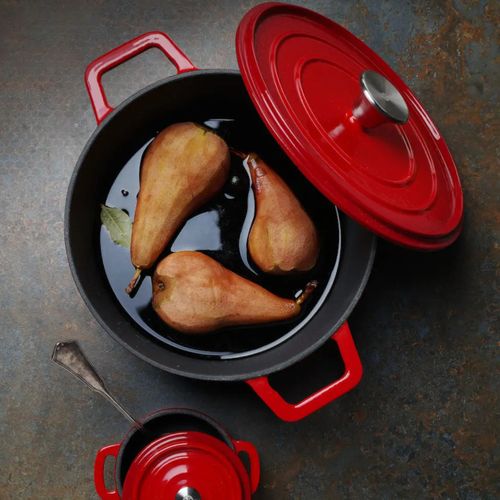 Garnek żeliwny emaliowany 3.7 l czerwony - Hendi 626832 na Arena.pl