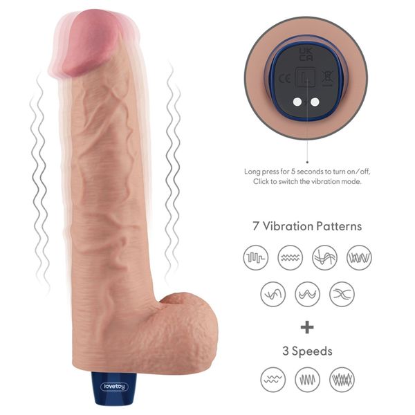10.5" Real Softee Rechargeable Tpe Vibrating Dildo(Flesh) zdjęcie 3