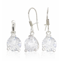 SREBRNY KOMPLET Z DUŻYMI CYRKONIAMI PRÓBA SREBRA 925