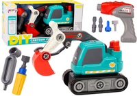 Koparka Gąsienicowa Kreskówkowa Do Skręcania DIY Turkusowa