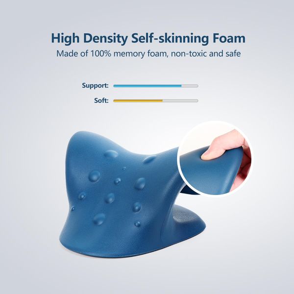 Poduszka Chiropraktyczna Trakcyjna do Szyi Ciemnoniebieska Pianka Ulga zdjęcie 5