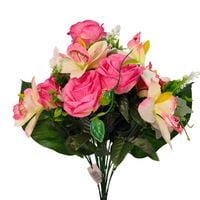 Bukiet róża storczyk różowo kremowy