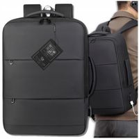 Plecak Bad&Bags elegancki czarny z USB duży 43x31x11 cm