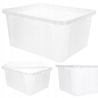 PUDŁO PLASTIKOWE 20l z pokrywą duże przeźroczyste pudło do