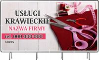 BANER REKLAMOWY siatka mesh 100x50 cm projekt USŁUGI KRAWIECKIE REKLAMA