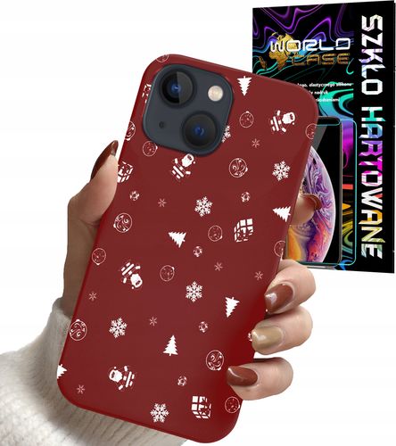 ETUI DO IPHONE 14 - ŚWIĄTECZNE WZORY CHOINKA MIKOŁAJ + SZKŁO na Arena.pl