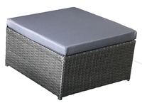 Pufa balkonowa z szarego technorattanu na ogród TINTO