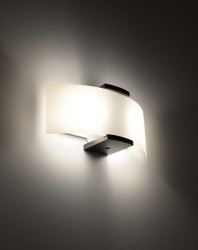 Kinkiet LAMPA ścienna SL.0185 szklana OPRAWA półokrągła biała wenge na Arena.pl