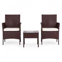 ZESTAW MEBLI OGRODOWYCH MULTIGARDEN RATTAN SZKŁO 2 OSOBY