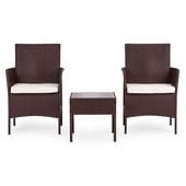 ZESTAW MEBLI OGRODOWYCH MULTIGARDEN RATTAN SZKŁO 2 OSOBY