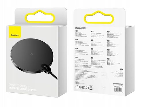 BASEUS SZYBKA ŁADOWARKA DO TELEFONU INDUKCYJNA BEZPRZEWODOWA QI 15W LED na Arena.pl