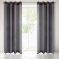 Firana gotowa na przelotkach REBECCA 140x250 Eurofirany grafitowa