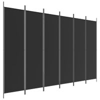 Parawan 6-panelowy, czarny, 300x200 cm, tkanina
