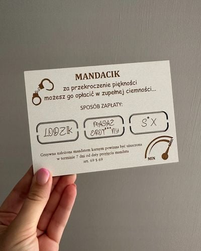 MANDACIK ZA PRZEKROCZENIE PIĘKNOŚCI zabawny prezent dla dziewczyny na Arena.pl