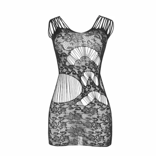 subblime 951771 długa sukienka z siateczki, czarna, open back, uniwersalna na Arena.pl