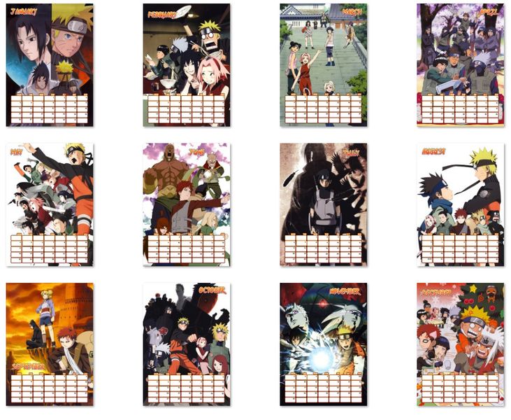 Kalendarz Naruto 2026 A4 zdjęcie 2