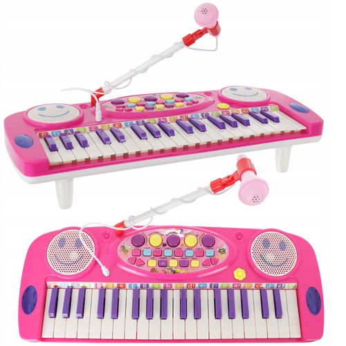 PIANINKO ORGANY RÓŻOWE MIKROFON BĘBENEK NAGRYWANIE na Arena.pl