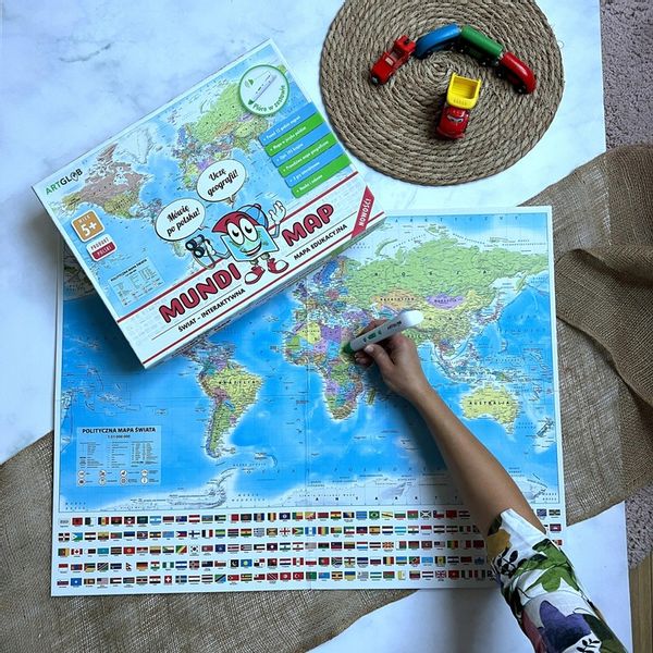 INTERAKTYWNA MAPA ŚWIATA Z PENEM / PIÓREM MUNDIMAP GRY EDUKACJA ARTGLOB zdjęcie 9