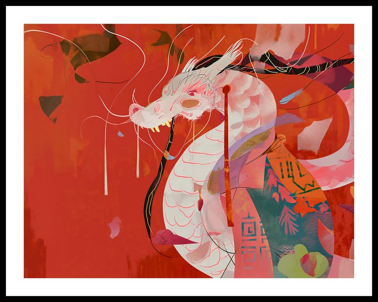 Plakat 65x50cm Orientacyjny Smok zdjęcie 3