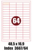 ETYKIETY SAMOPRZYLEPNE A4 100 SZT 48,5X16,9 LABELS EP 3667/64