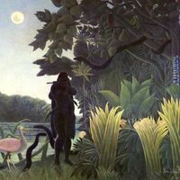 Plakat 40x40cm The Snake Charmer, Rousseau Vintage do Salonu