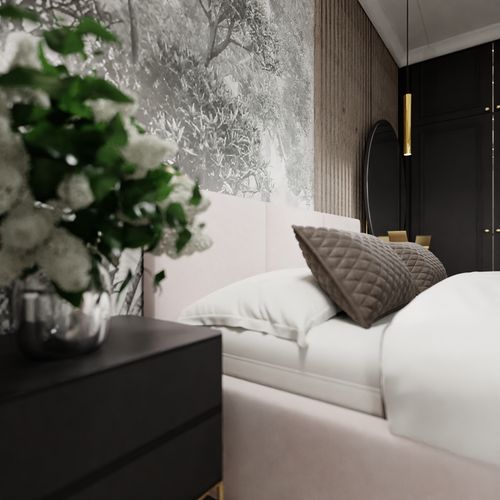 ŁÓŻKO TAPICEROWANE DO SYPIALNI 160x200 ŁÓŻKO PODWÓJNE Z POJEMNIKIEM KREMOWE na Arena.pl