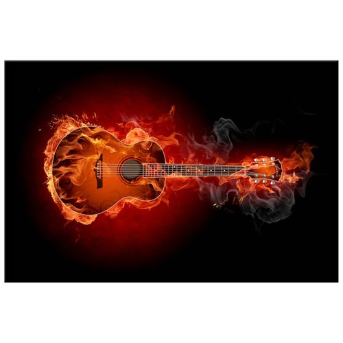 Obraz Drukowany 60X40 Płonąca Gitara Gitara W Ogn na Arena.pl