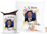 Zestaw Poduszka + Kubek Prezent Andrzej Duda Pis Z Nadrukiem Ze Zdjęciem
