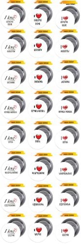 Przypinki buttony I LOVE USTROŃ z grafiką na Arena.pl