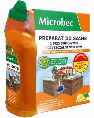 Microbec ULTRA Bakterie Preparat Proszek DO SZAMB 1kg + BIO ŻEL do WC na Arena.pl