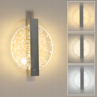 LAMPA ŚCIENNA LED KINKIET SREBRNA WEWNĘTRZNA NOWOCZESNA 12W 1500LM