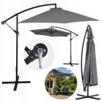 Parasol z wysięgnikiem szary 300 x 270 cm