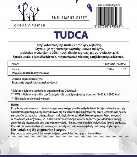Forest Vitamin Tudca 250mg - 60 kapsułek na Arena.pl