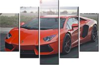 100CM 150CM OBRAZ 5 ELEM POMARAŃCZOWE LAMBO AXION23 ŚCIENNY
