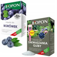 NAWÓZ DO BORÓWEK 1KG + ZAKWASZACZ GLEBY BIOPON 1KG NA 60 ROŚLIN LUB 50m2