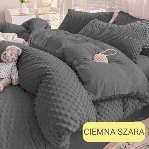 Pościel 200x220 pluszowa polarowa MINKY miś kropki 3D kolory zimowa na Arena.pl