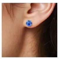 Kolczyki Magnetyczne Bez Przebijania Ucha Na Magnes Cyrkonie Niebieskie 6mm