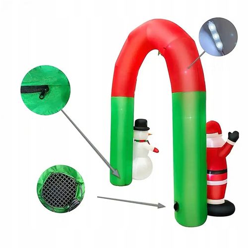 Brama Bramka Dmuchana Ozdoba Świąteczna Mikołaj Bałwan na Święta Duża 240cm na Arena.pl