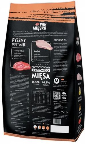 Pan Mięsko Cielęcina z Indykiem 9kg chrupki M na Arena.pl