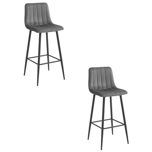 Hoker POZZA - ciemny szary aksamit / nogi czarne x 2 na Arena.pl