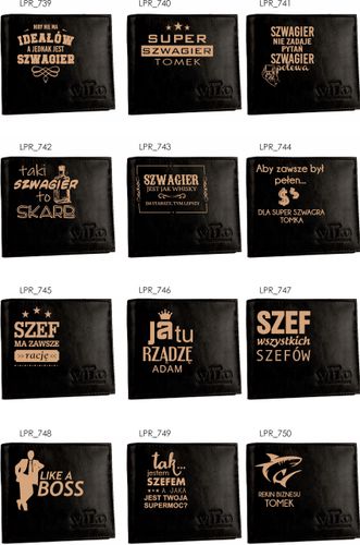 Portfel na prezent imię TWÓJ TEKST grawer SKÓRA na Arena.pl