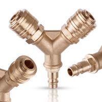 rozdzielacz pneumatyczny powietrza trójnik szybkozłączki mosiężny 1/4