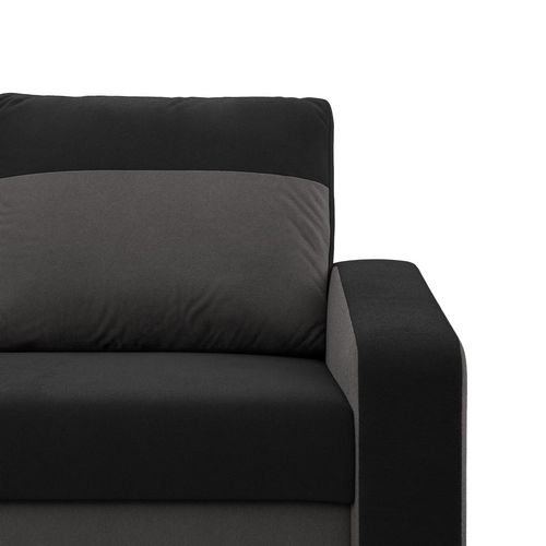 Sofa rozkładana, mikrofaza, AURELO, 148x87x90 cm, czarny| TYLETEGOTU na Arena.pl