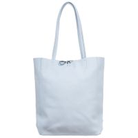 VERA PELLE torebka damska skórzana shopper na ramię V727 j.niebieska