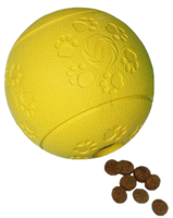 Zabawka dla psa gumowa piłka na przysmaki o zapachu żółta 6,5cm UNIQ PETS