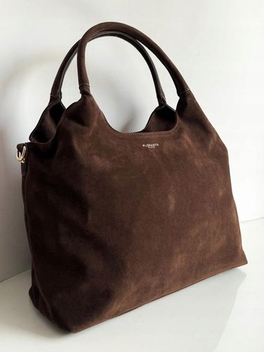 Torebka Flora&Co duża czekoladowa zamsz eco zamszowa breloczek brąz shopper na Arena.pl