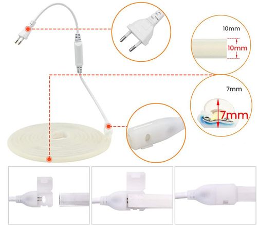 UŻYWANE Taśma LED XUNATA 20m 220V COB IP65 ciepła biała 288 LED/m na Arena.pl