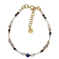 Bransoletka znak zodiaku Koziorożec - mix kamieni i srebro złocone